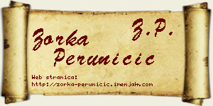 Zorka Peruničić vizit kartica